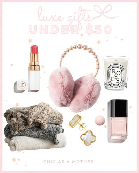 UNDER $50 - Luxe gifts that are so fun to give and receive! 💖
TIP: when you order directly from Chanel, every item comes wrapped in signature Chanel packaging! 🎁 

Chanel, Pottery Barn, Diptyque Roses candle, Van Cleef earring dupes, Anthro earmuffs, beauty gifts

#LTKunder50 #LTKGiftGuide #LTKbeauty
