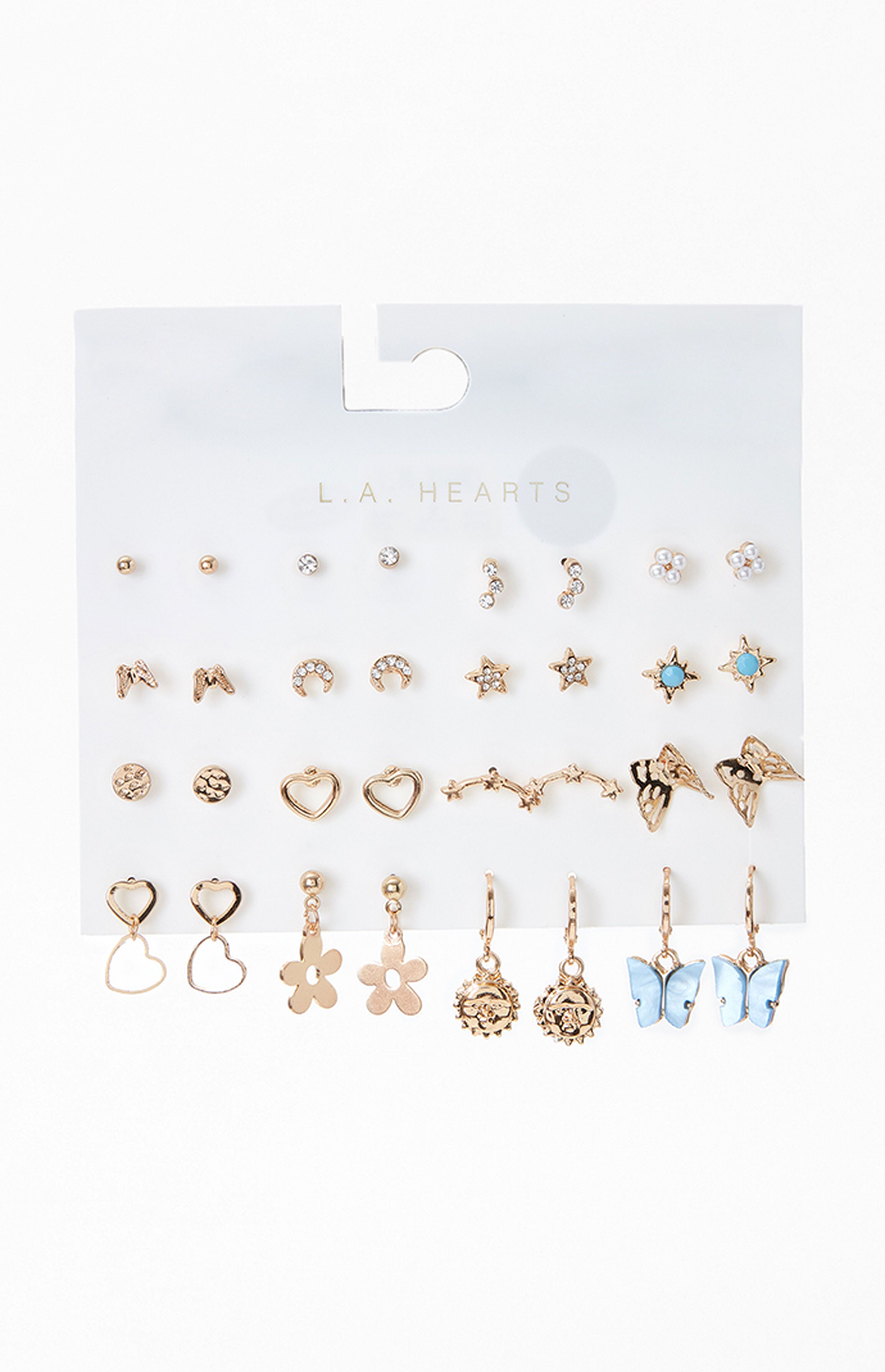 LA Hearts 16 Pack Charming Earrings | PacSun | PacSun