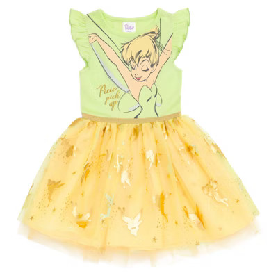 Disney Classics Tinker Bell Toddler Girls Tulle Dress Green Tinkerbell 3T | Target