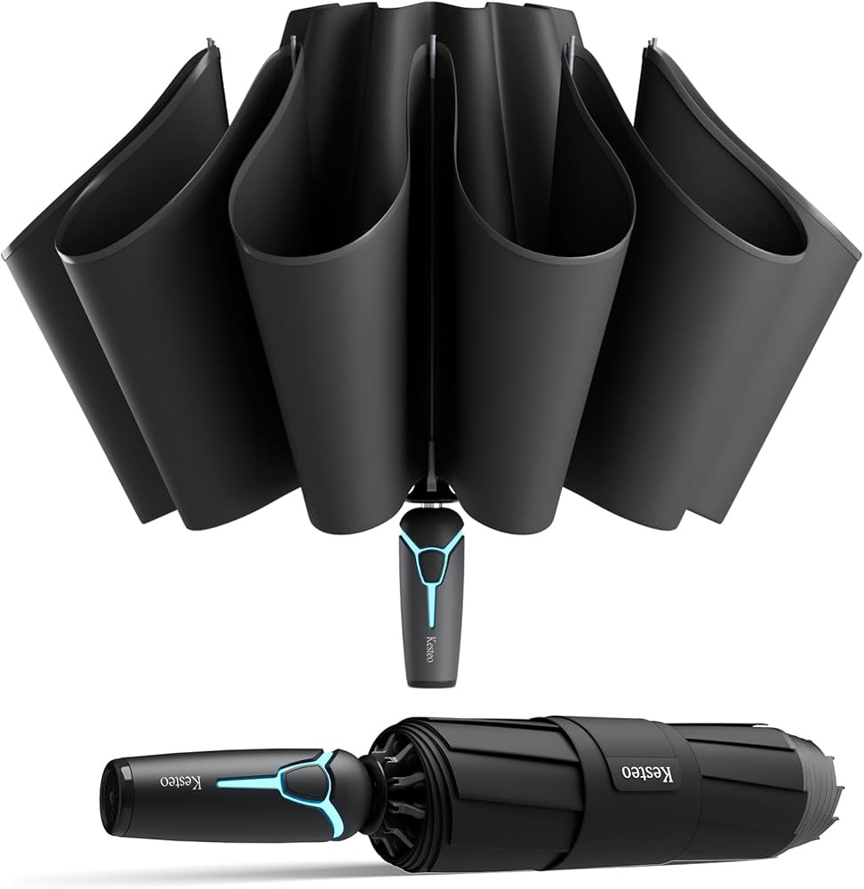 Windproof Travel Umbrella for Rain, Withstand 85MPH Winds, 54 Inch Automatic Reverse Fold Umbrell... | Amazon (US)