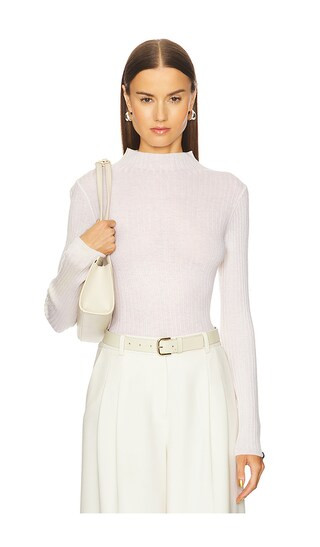One Grey Day Carter Merino Mockneck in Ivory. - size L | Revolve Clothing (Global)