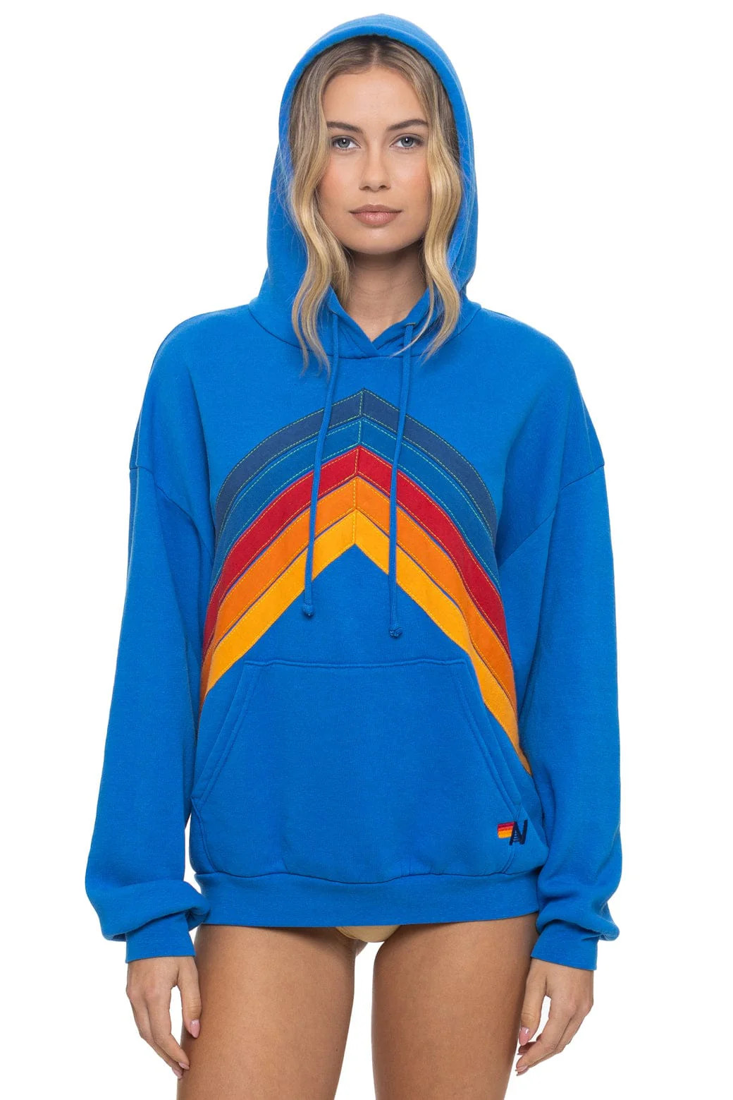 MOUNTAIN STITCH CHEVRON PULLOVER HOODIE RELAXED - ADVENTURE BLUE | Aviator Nation