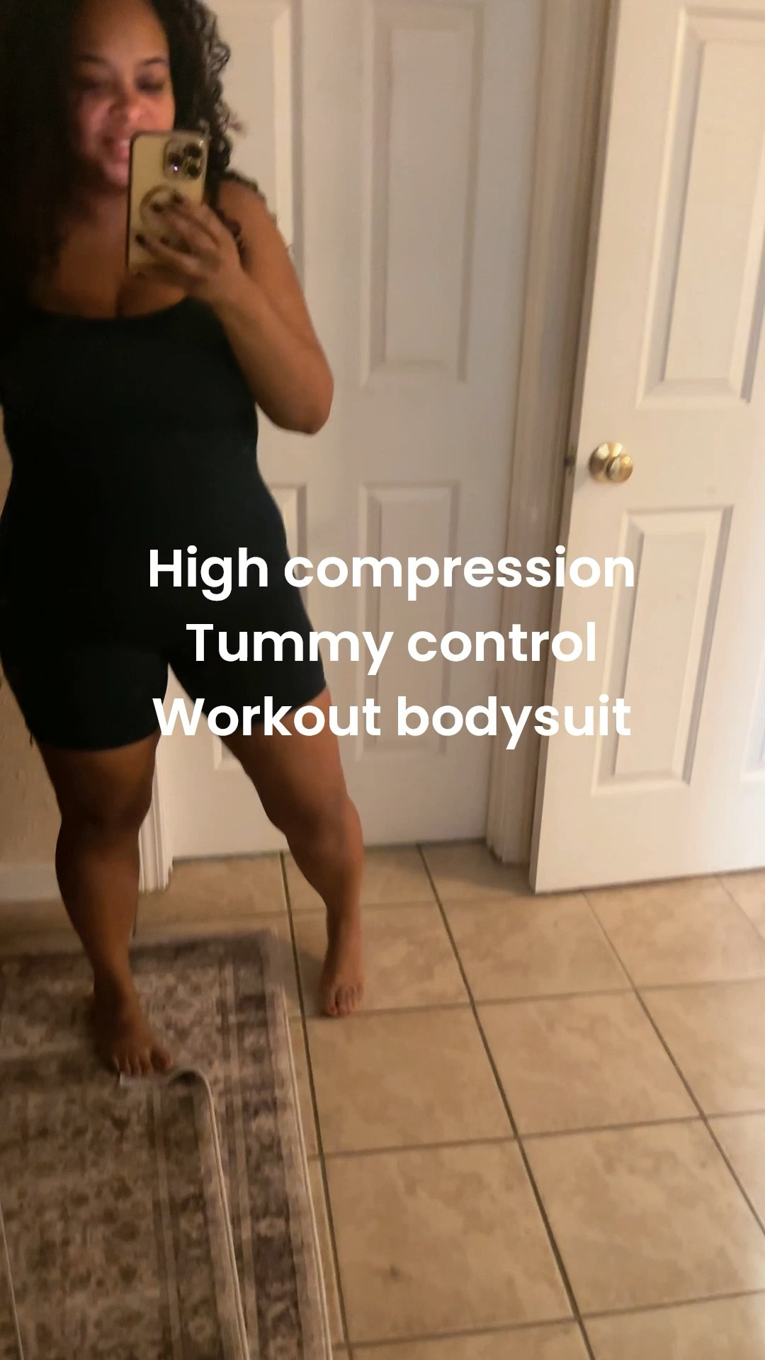 High compression tummy control workout body suit. I am 5’3 184lbs and I get no jiggle at all. You can use this for Barre, Pilates and even CrossFit workouts. This is a girls best friend and it’s so cute, I’ve even slipped comfy sweatpants for styled outfit to run errands after my workouts.

#LTKActive