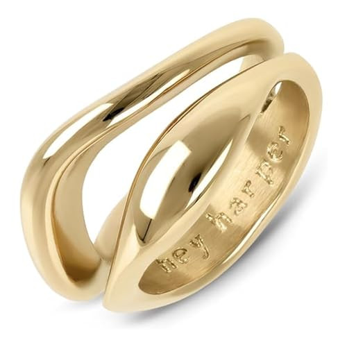 Hey Harper Gold Ring for Women - Gold Plated Stacking Waterproof & Sweatproof Jewerly Ring - Ever... | Amazon (US)
