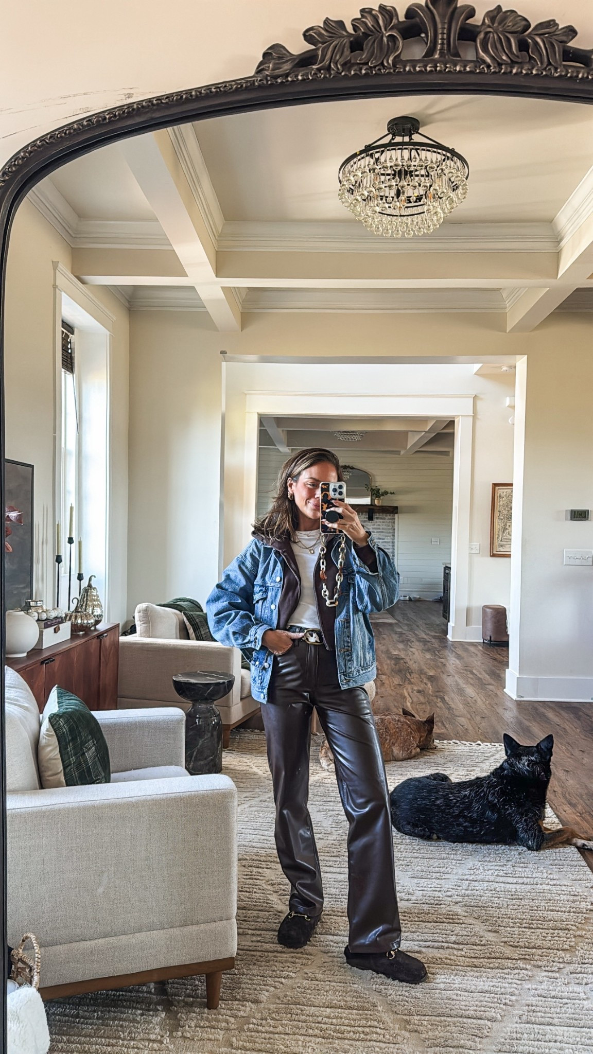 Daytime casual outfit with my fave faux leather pants! Go up if inbetween I’m in 25

#LTKFindsUnder50 #LTKHoliday #LTKFindsUnder100