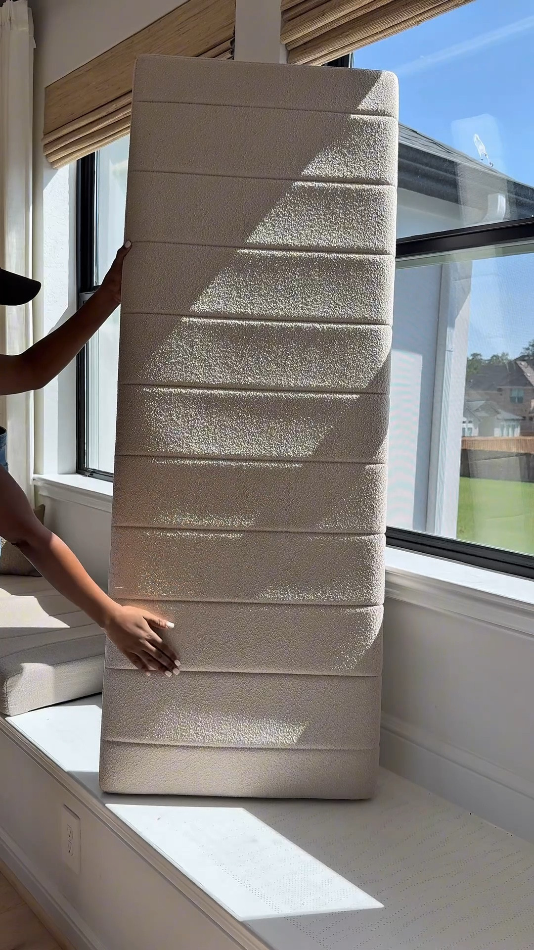 Total game changer! 🙌 These waterproof cushions are fully customizable—even down to the thickness. Choose from 12 colors, 2 shapes, 6 thicknesses, and 99+ sizes to get the perfect fit for your space.

✨ My design picks:
	- Cushion: 4.5” thickness, Beige 2
	- Blinds: Color #Ln36 Beige, Inside Mount, 100% Blackout White Liner, No Edge Binding
	- Curtains: Natural, 40W x 84L

Create your perfect combo and style your space your way! ✨
👉 Tap the link to shop and customize yours today!

#LTKSaleAlert #LTKStyleTip #LTKHome