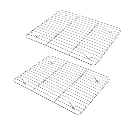 TeamFar Cooling Rack, 11.7” x 9” Stainless Steel Wire Baking Rack for Cooking Roasting Grilling, Fit for Oven Pan, Oven & Dishwasher Safe, Non-toxic & Heavy-Duty, 2PCS | Amazon (US)