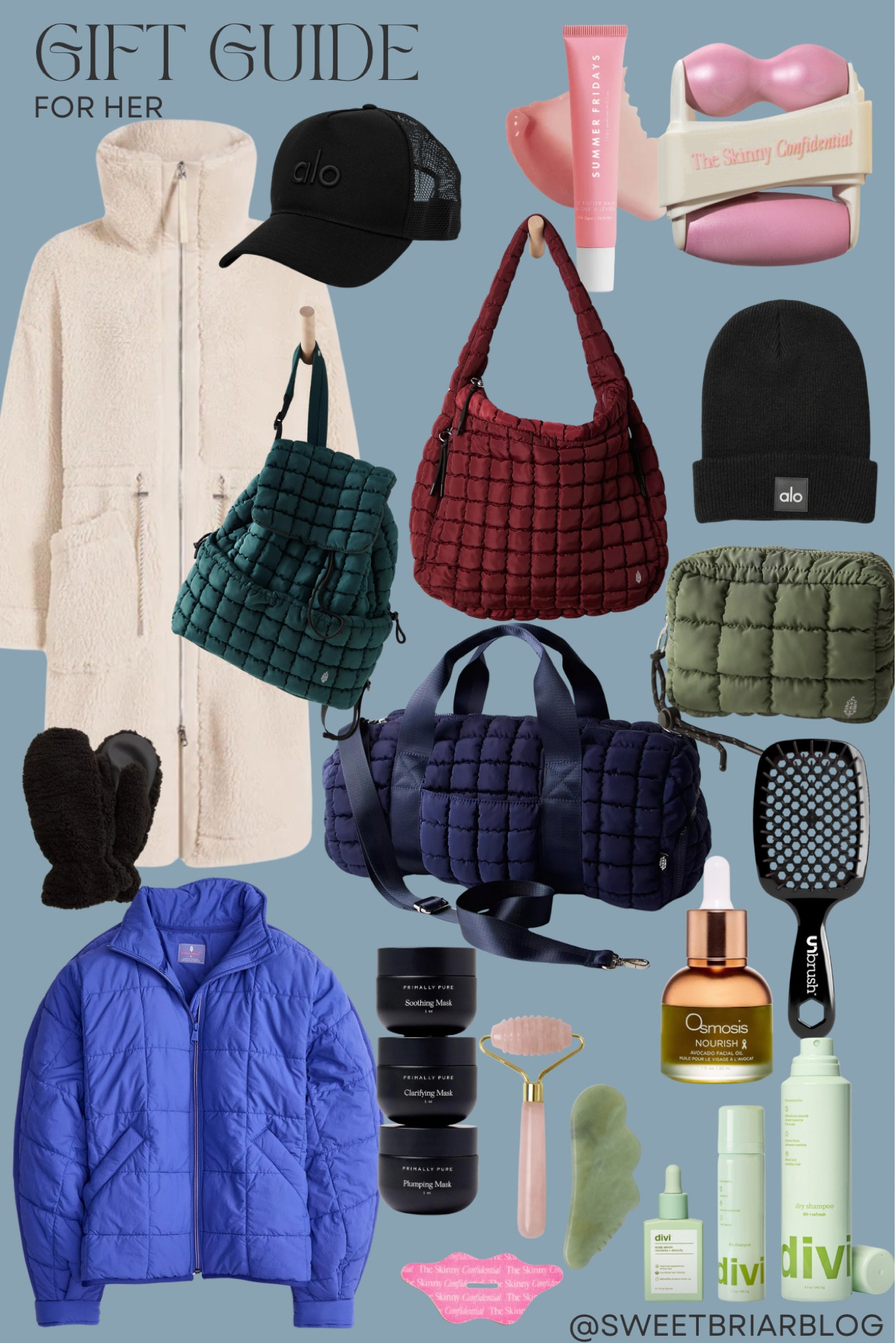 Gift guide for her 

#sweetbriarblog #freepeople #giftsforher #stocking #stockingstuffers

#LTKHoliday #LTKFindsUnder50 #LTKGiftGuide