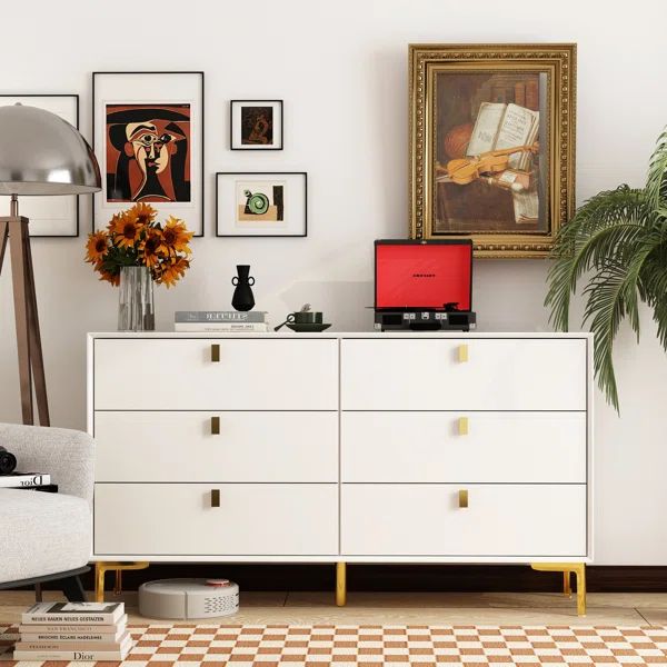 Johnnye 6 Drawer 55" W Double Dresser | Wayfair North America