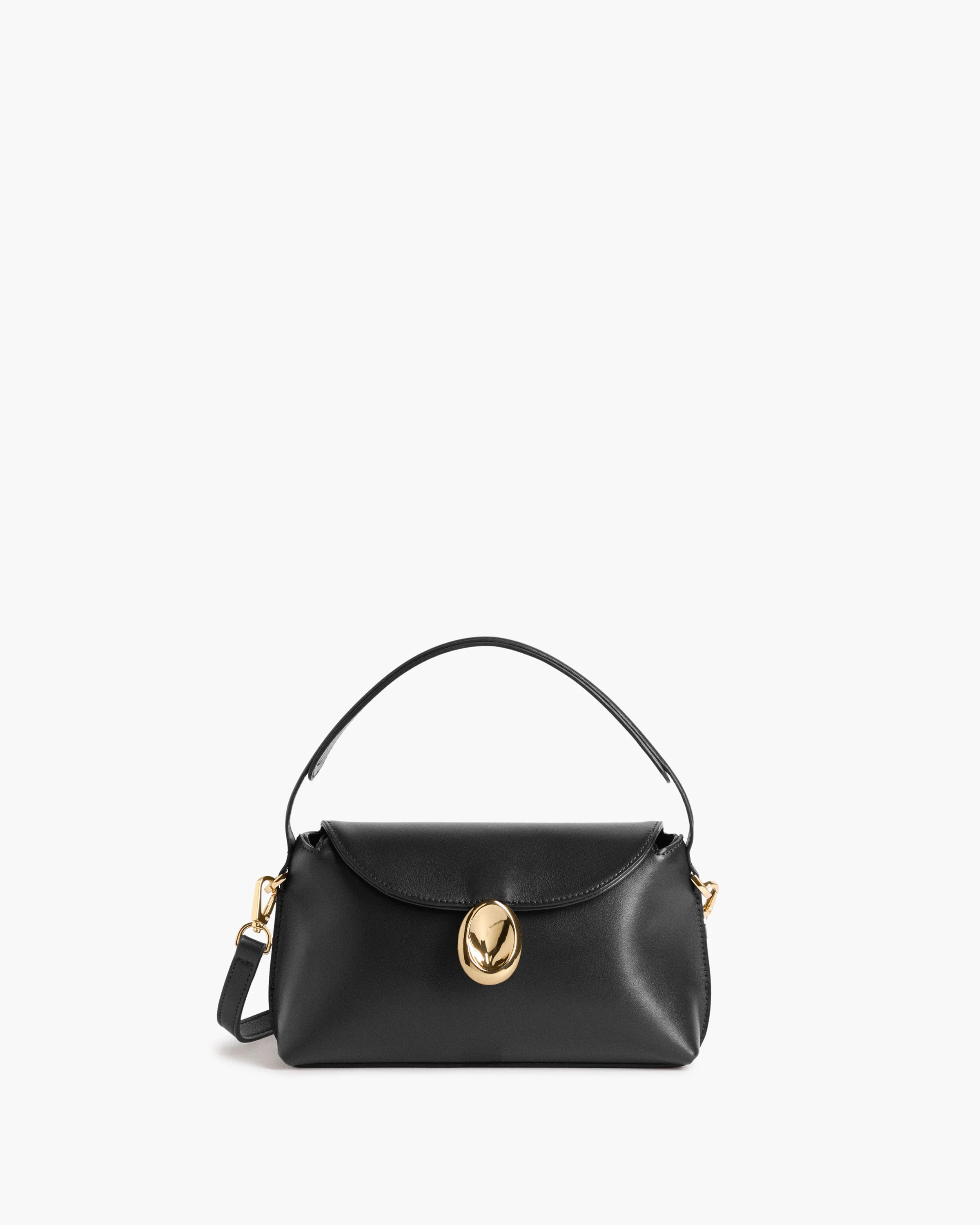 Gaia Mini Bag Leather Black | Flattered