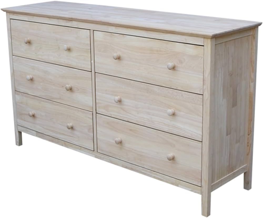International Concepts Dresser with 6 Drawers, Unfinished | Amazon (US)