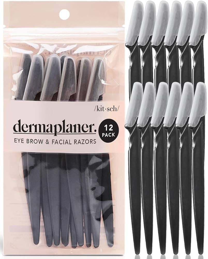 Kitsch Dermaplaning Tool - Face Razors for Women and Men, Eyebrow Trimmer and Face Shaver, Facial... | Amazon (US)