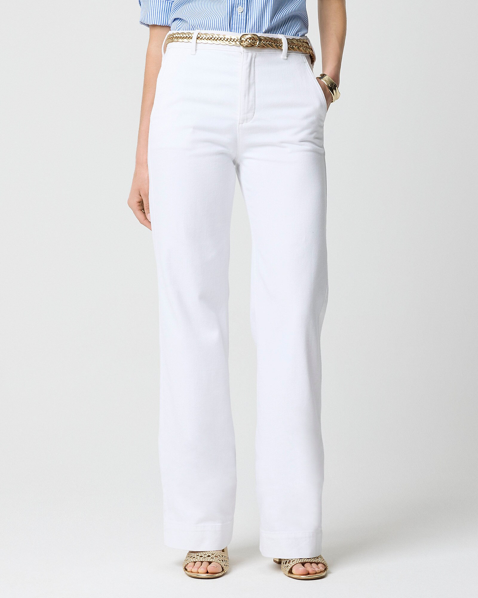 White drapey denim trouser | J.Crew Factory