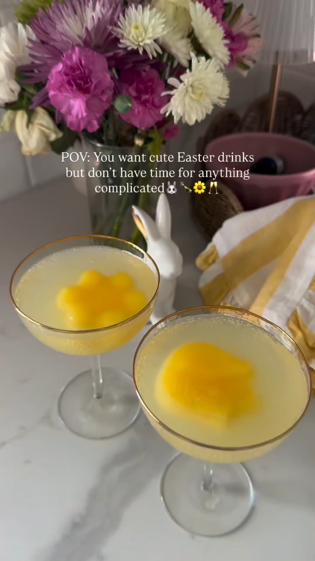 easter mimosas🐰🍾🌼🥂these mimosas are the easiest way to make your table look SO cute with minimal effort. perfect for hosting, girls brunch, or just a little spring treat

save and share for easter🫶🏻

#easter #mimosas #easteregghunt #mimosa #brunch 

#LTKSeasonal