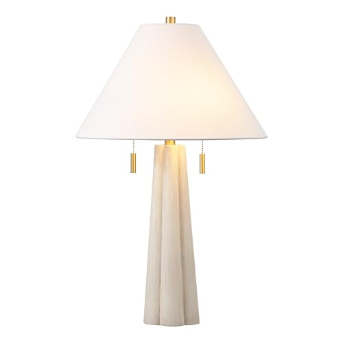 SAFAVIEH Lighting - Irena 26-Inch Resin Table Lamp - White Washed & Gold - Pull-Chain Design - Ideal for Living Room, Bedroom, Entryway, Home Office - LED Bulb Included (TBL4604A) | Amazon (US)