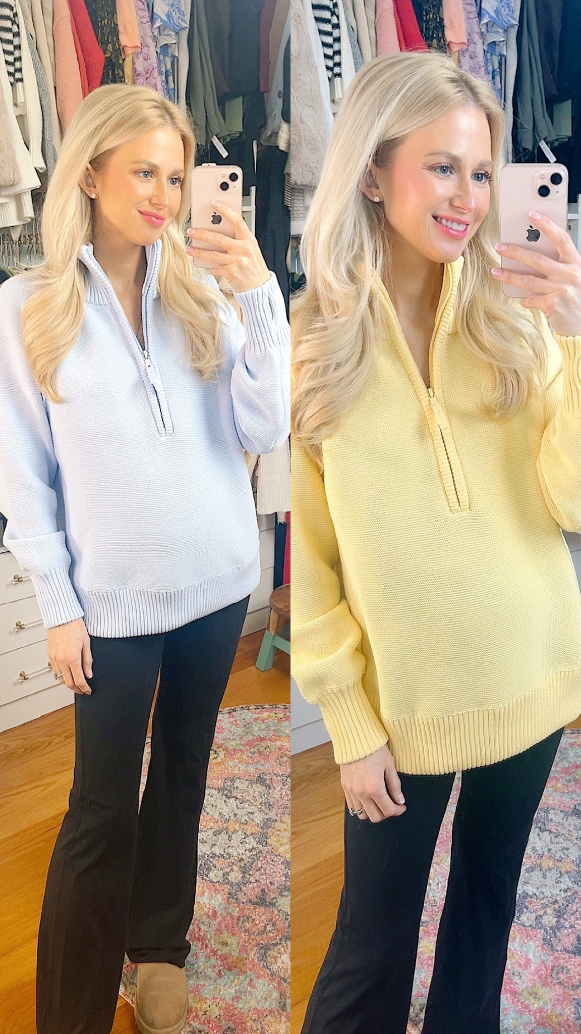 Obsessed with this zip up - such good quality and cozy! Wearing a size small in both colors 

#LTKFindsUnder50 #LTKMostLoved #LTKSaleAlert