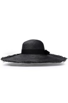 Sensi Studio Woman Bow-embellished Toquilla Straw Sun Hat Black Size L | The Outnet US