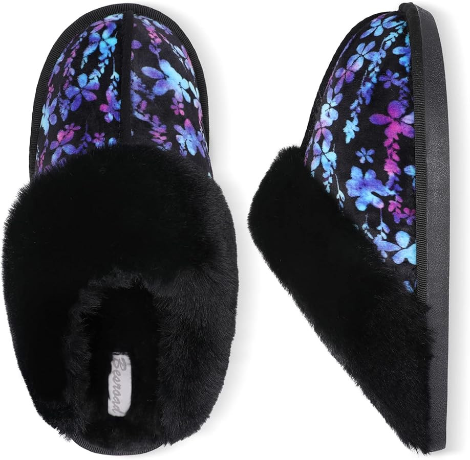 Besroad Winter Fuzzy House Slippers Sandals Plush Faux Fur Fluffy Flats Slippers Warm Slide Shoes... | Amazon (US)