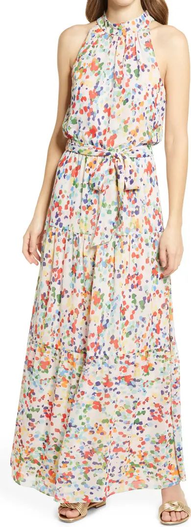 Print Belted Tiered Maxi Dress | Nordstrom