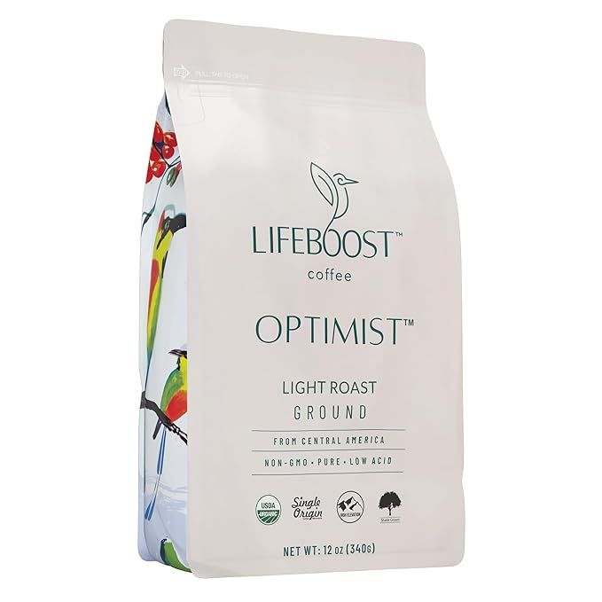 Lifeboost Coffee Light Roast Ground Coffee - Low Acid Single Origin Usda Organic Ground Coffee Be... | Amazon (US)