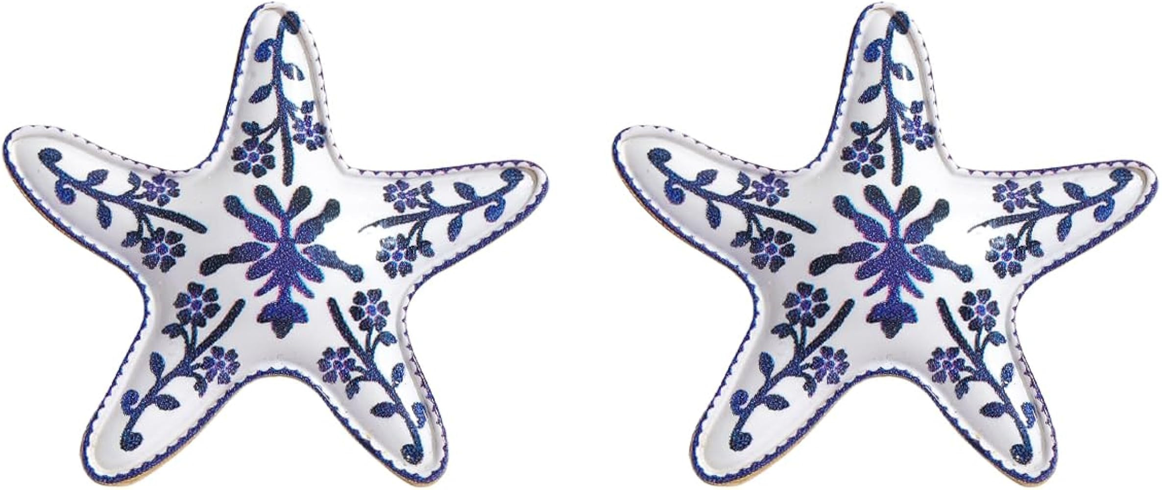Blue Porcelain Patterns Alloy Starfish Earrings Studs for Women, Fashion Star Studs Earrings,Summ... | Amazon (US)