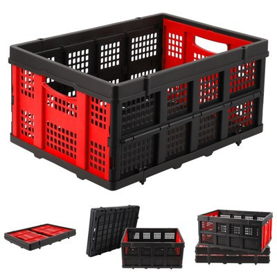 Collapsible Plastic Crate, Foldable Storage Basket, Stackable Utility Crate with Handle, Milk Crate | Target