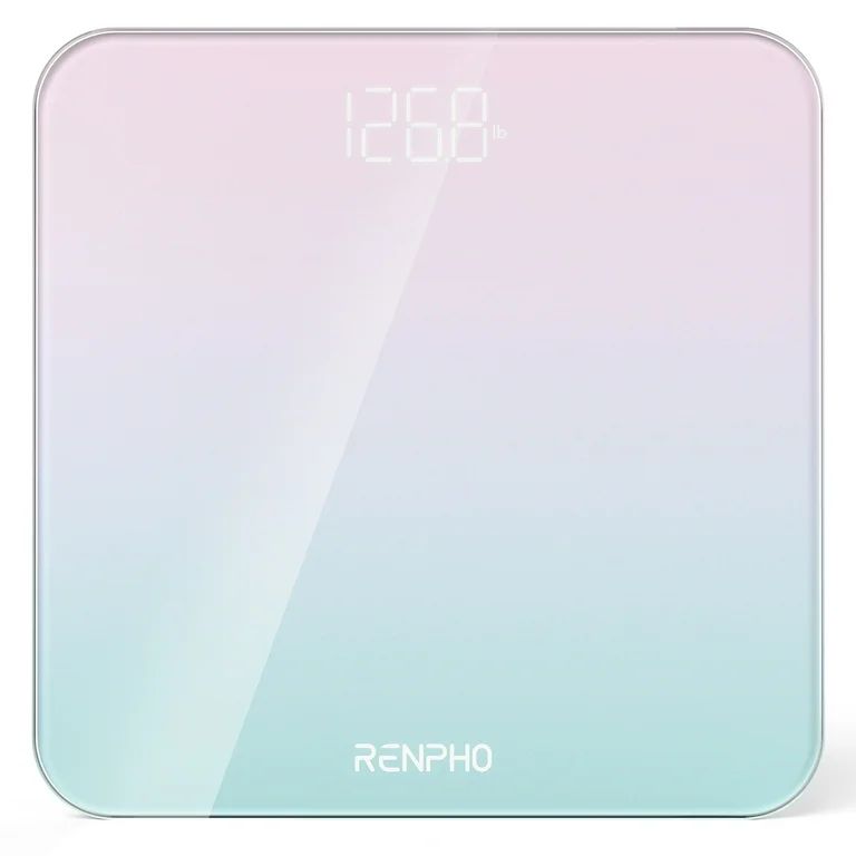 RENPHO Highly Accurate Digital Body Weight Scale, 400 lb, Gradient Pink Green | Walmart (US)