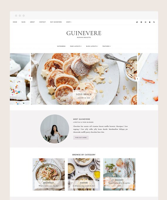 Guinevere  Wordpress Theme  Responsive Blog Theme for - Etsy Canada | Etsy (CAD)