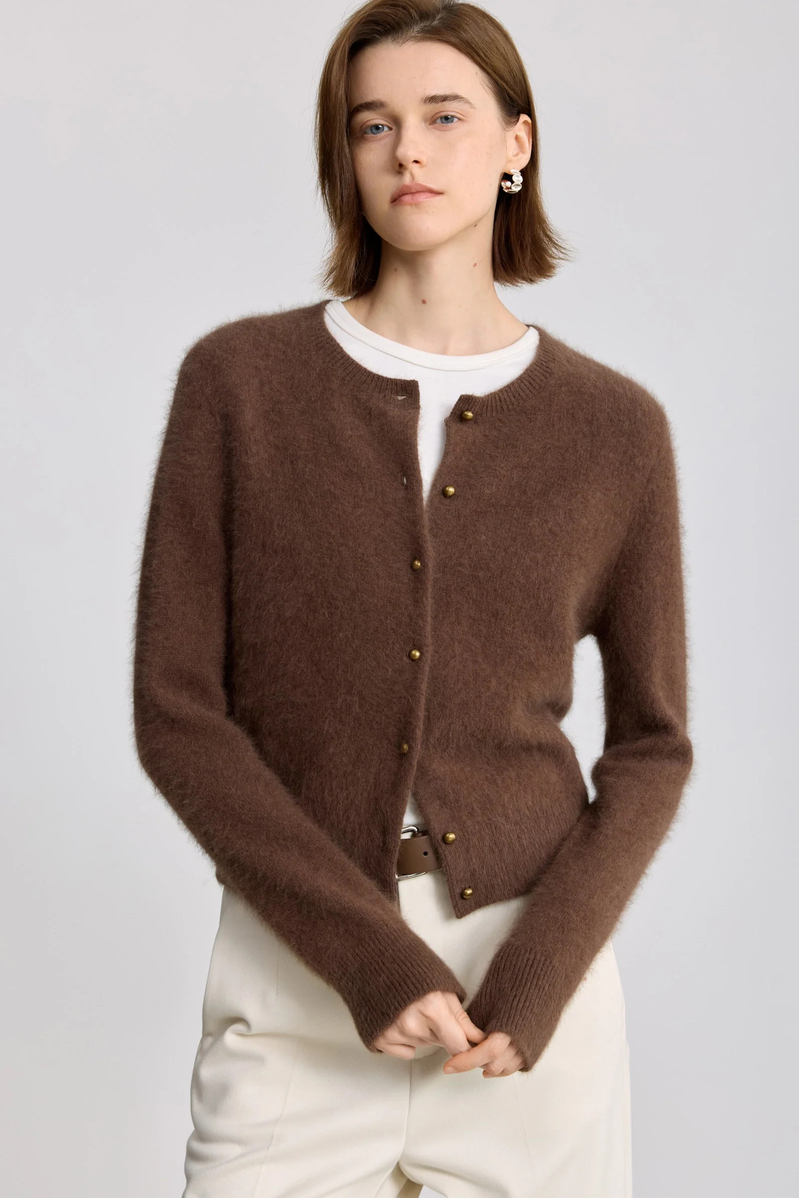 LILY Wool-Raccoon Blend Fleece Cardigan | LILY Studio