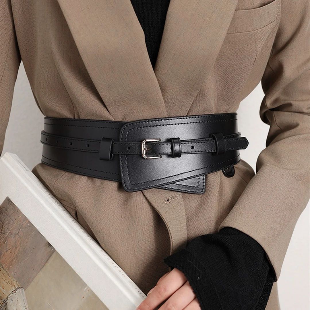 Leather Corset Belt Wide Waist Corset Black Underbust Corset - Etsy | Etsy (US)
