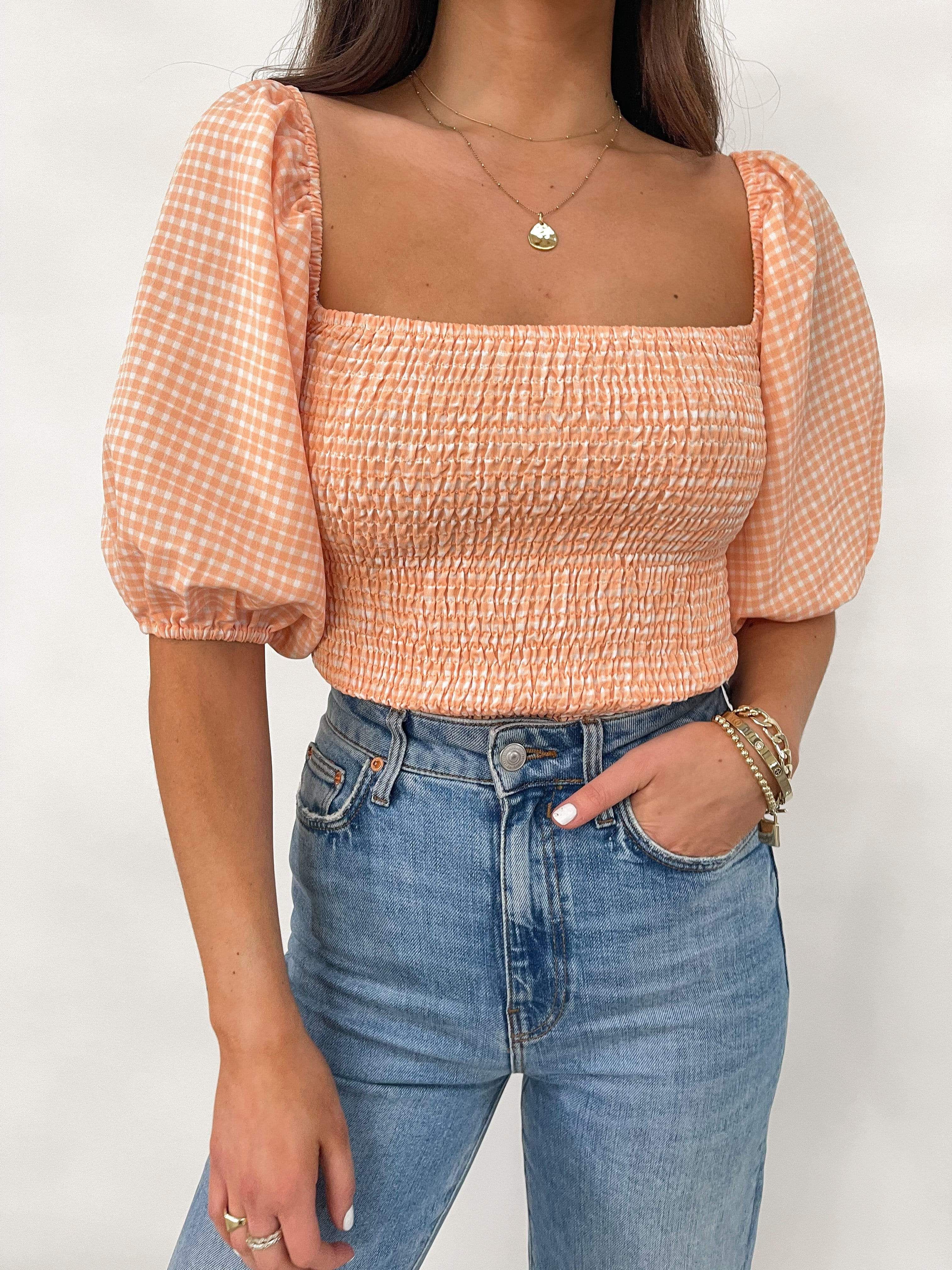 Libby Shirred Puff Sleeve Top | Pretty Lavish (UK)