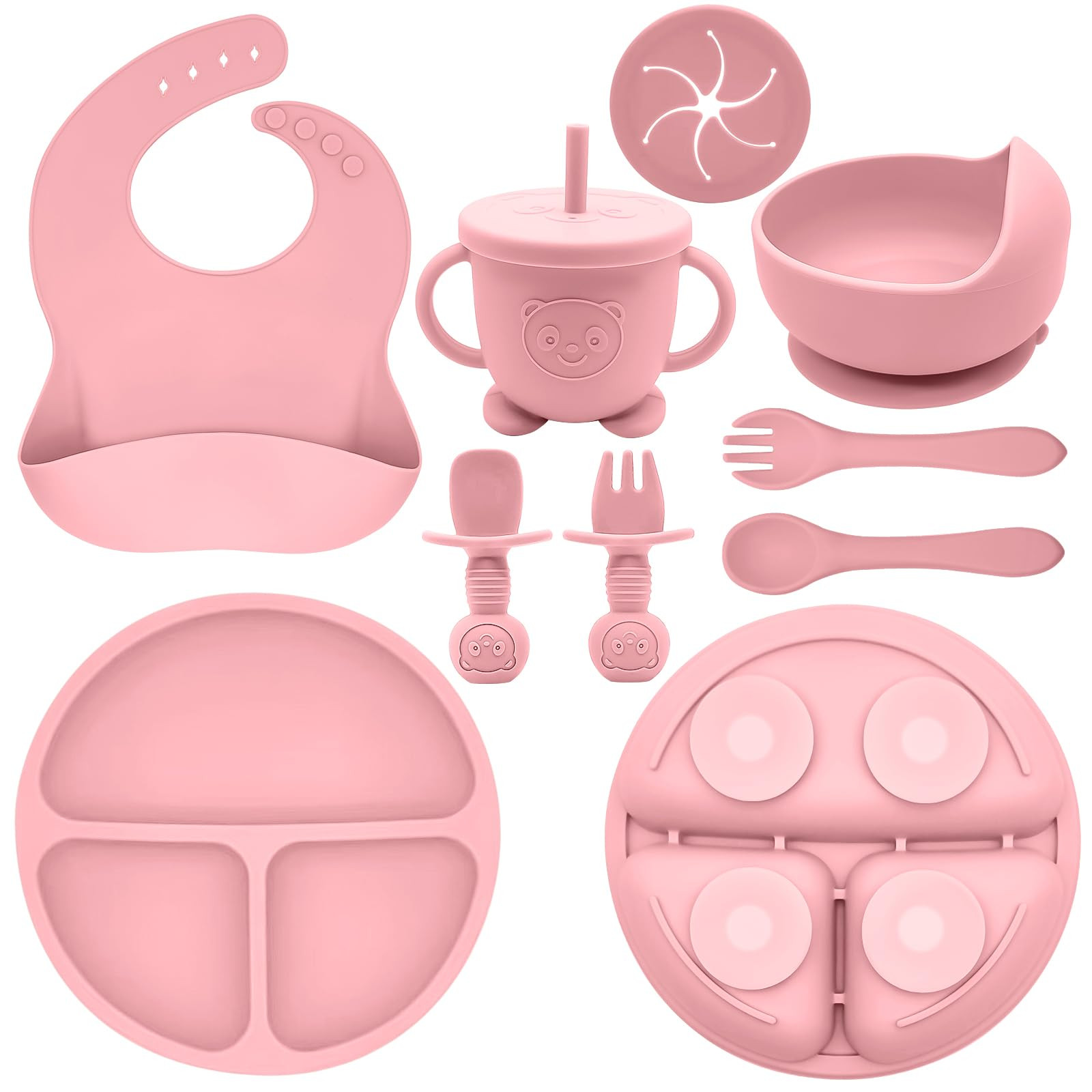Silicone Baby Feeding Set | Baby Led Weaning Supplies Includes Suction Bowls and Divided Plates, ... | Amazon (US)