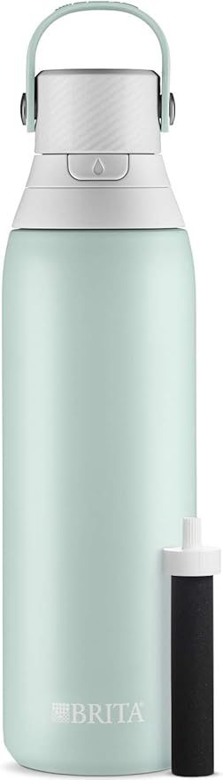 Brita Stainless Steel Water Filter Bottle, 20 Ounce, Glacier, 1 Count | Amazon (US)