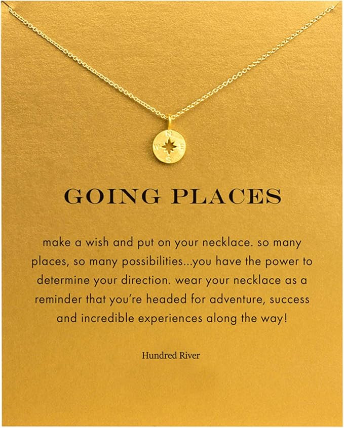 Baydurcan Friendship Anchor Compass Necklace Good Luck Elephant Pendant Chain Necklace with Messa... | Amazon (US)