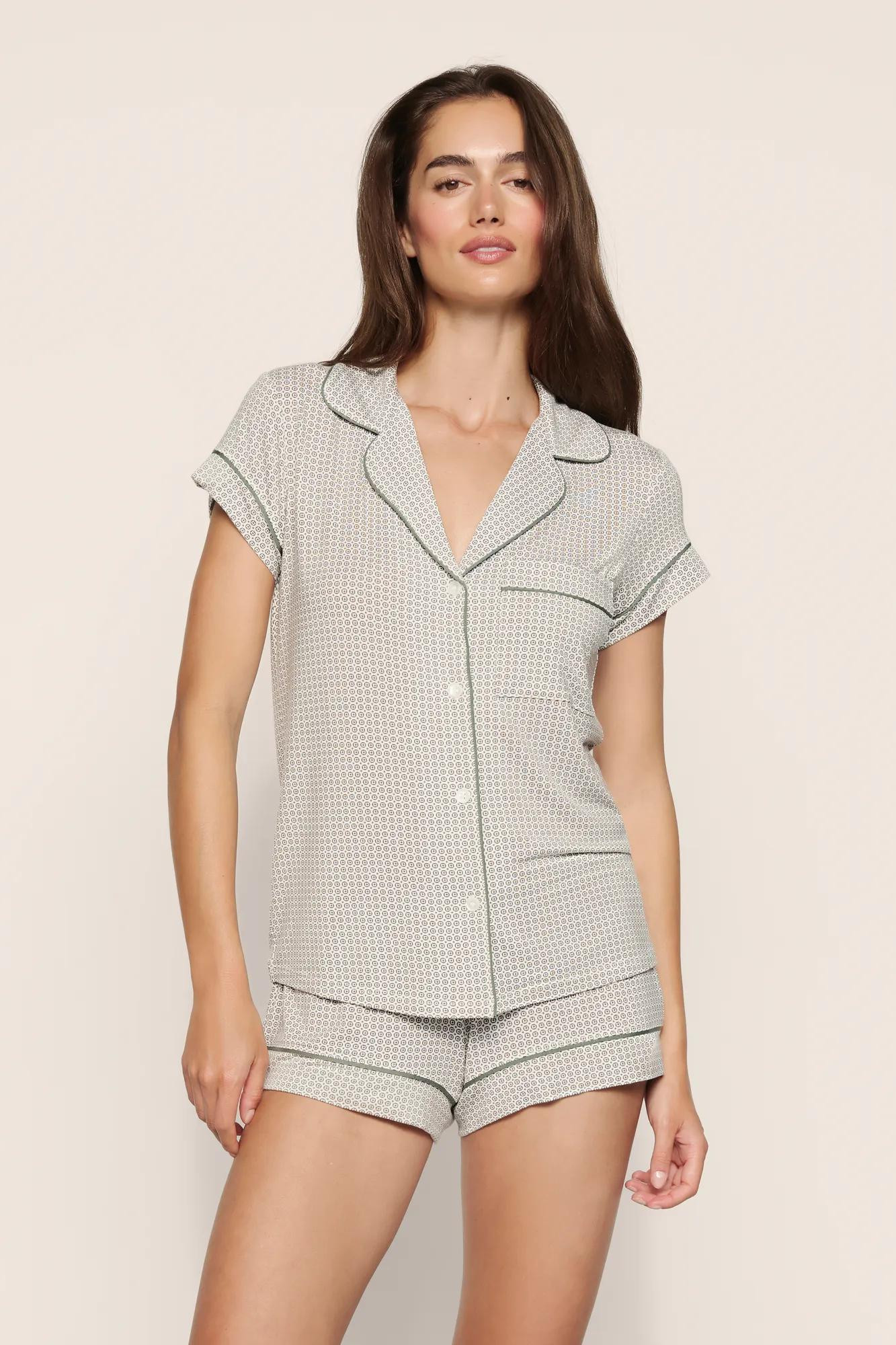 Gisele Printed TENCEL\u2122 Modal Shortie Short PJ Set | Eberjey
