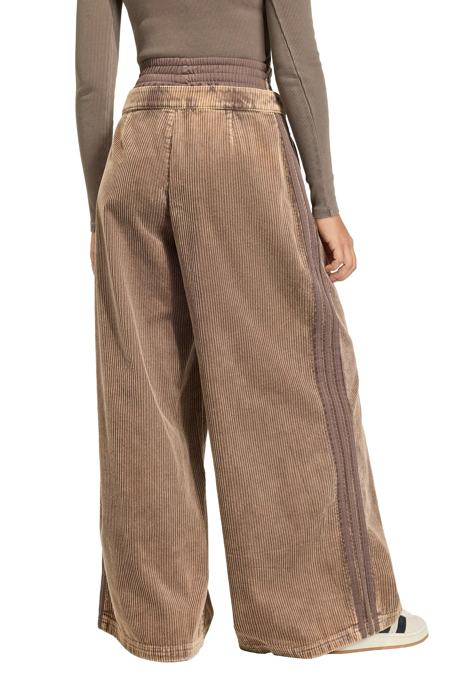 adidas Originals Side Stripe Corduroy Wide Leg Pants | Nordstrom | Nordstrom
