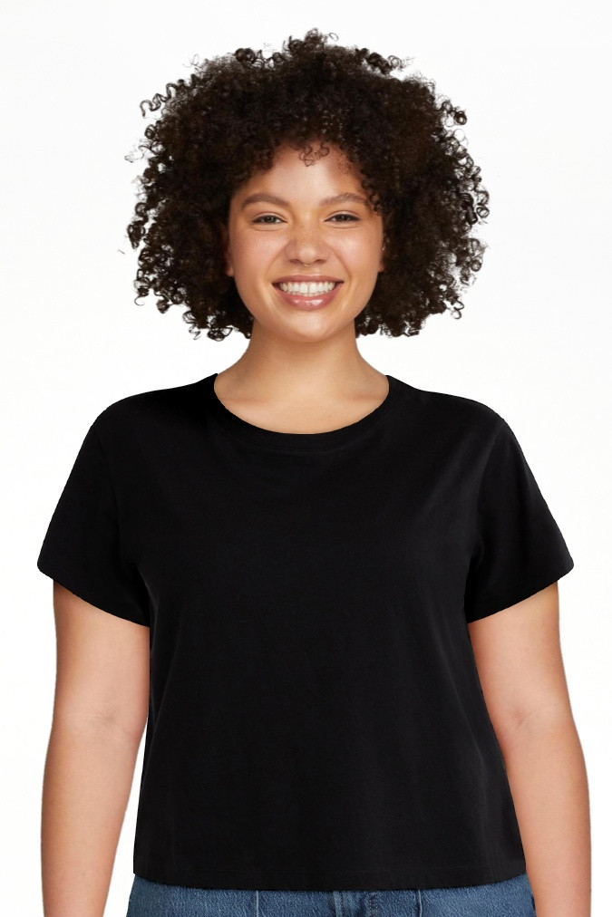 Free Assembly Women's and Women's Plus Cotton Cropped Boxy Tee with Short Sleeves, Sizes XS-4X | Walmart (US)