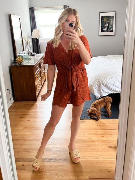 Cup she birthday BeMe  collection! code Jacqueline15 saves 15% off $65+ orders. This romper is so cute I love the scalloped edge on the bottom and the tie in the front,  the print is so pretty. Wearing a Size Small

#Rompers #VacationStyle #SummerStyle #BeachVibes

#LTKunder50 #LTKSeasonal #LTKsalealert