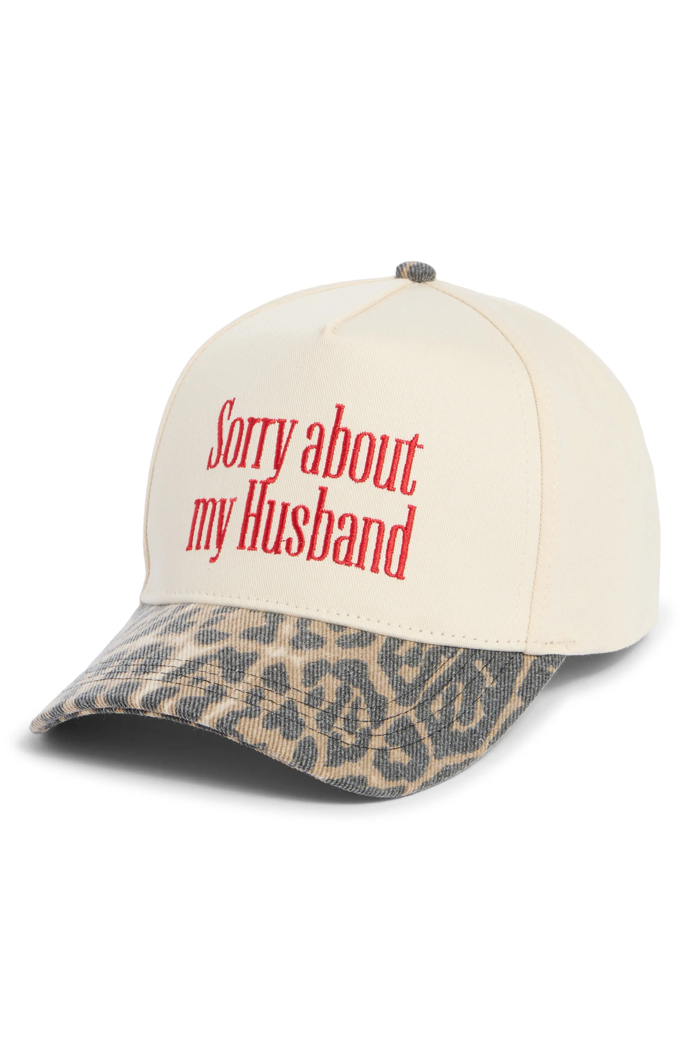 David & Young Sorry About My Husband Baseball Cap in Leopard at Nordstrom Rack | Nordstrom Rack