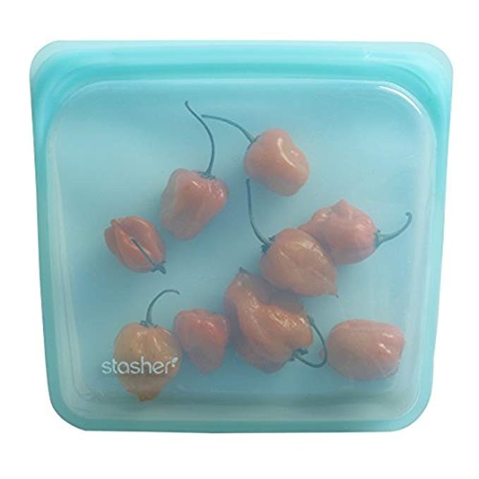 Stasher Reusable Silicone Food Bag, Sandwich Bag, Sous vide Bag, Storage Bag, Aqua | Amazon (US)