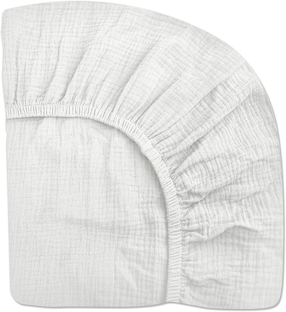 Crib Sheets for Boys Girl, Fitted Baby Toddler Bed Sheets 28" x 52", Neutral Muslin Cotton Crib M... | Amazon (CA)
