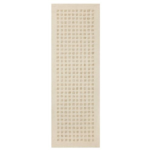 Loloi Polly Modern Classic Beige Wool Square Patterned Rug - 2'6"x7'6" | Kathy Kuo Home