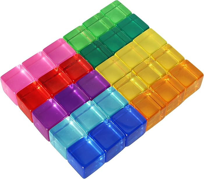 Candywood Rainbow Acrylic Gem Cubes Blocks Children Educational Sensory Training Crystal Toys Bab... | Amazon (US)