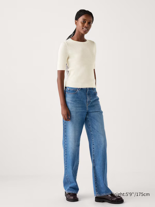 Merino Ribbed Sweater | Half Sleeve | UNIQLO (US)