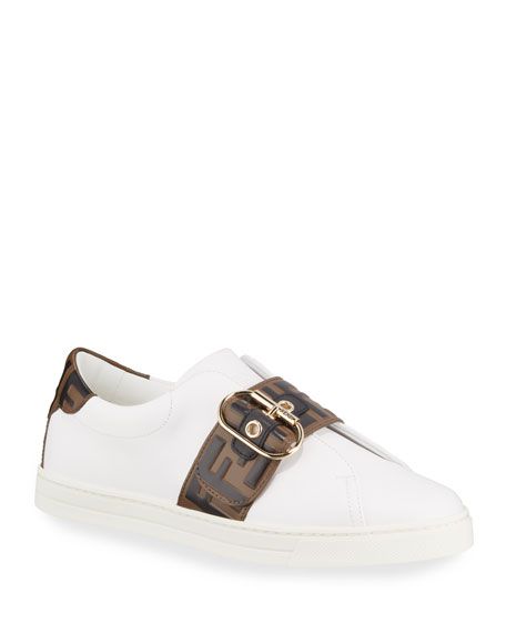 Fendi Pearland Leather Low-Top Sneakers | Neiman Marcus