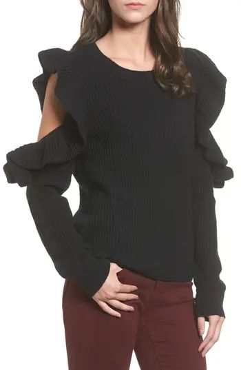 Women's Bp. Ruffle Cold Shoulder Sweater | Nordstrom