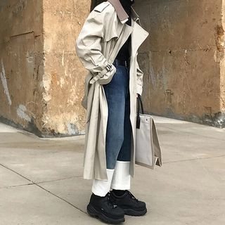 Long-Sleeve Trench Coat | YesStyle Global