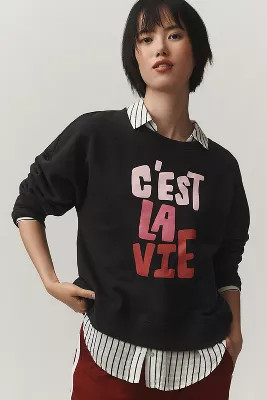 Jordan Nickson x Anthropologie C'est La Vie Graphic Sweatshirt | Anthropologie (US)