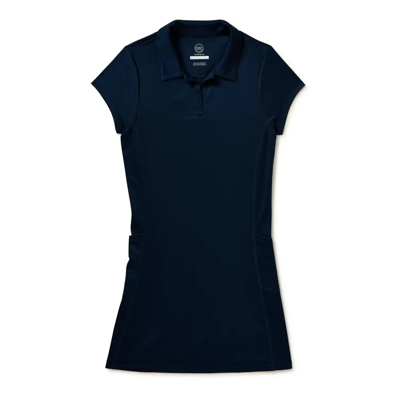 Wonder Nation Girls School Uniform Performance Polo Dress with Pockets, Sizes 4-16 - Walmart.com | Walmart (US)