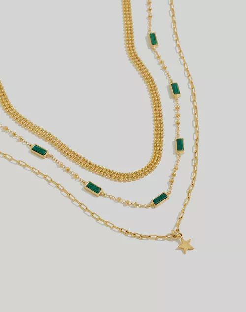 Three-Piece Malachite Necklace Set | Madewell